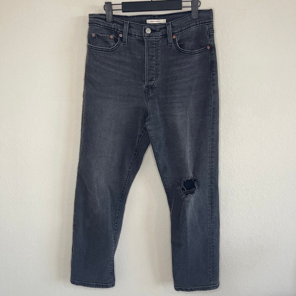 Levi’s Wedgie Straight Grey Denim Jeans Button Fly - Size 31